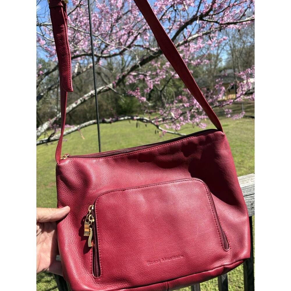 Stone Mountain Leather Rose Red Shoulder strap Purse